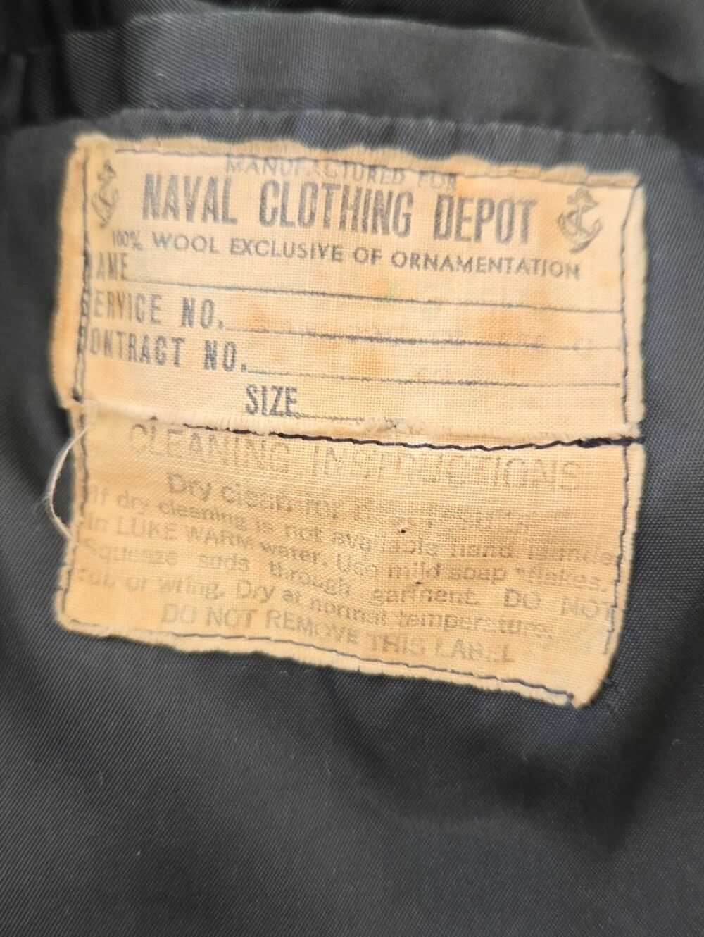 Vintage 1950s US Navy Peacoat Naval Clothing Depot Wool Double Breasted Coat S/S - Picture 7 of 15